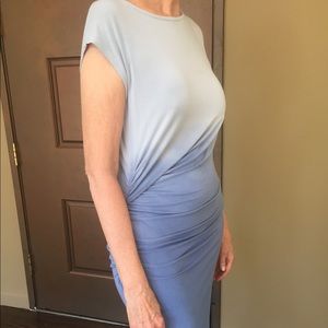 Blue ombré dyed stretchy summer sheath